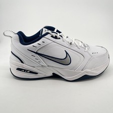 Nike Air Monarch IV Mens Size 10 4E White Blue Athletic Leather Shoes Sneakers