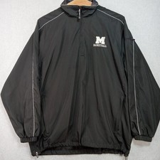 Mercer Bears XL Basketball Pullover Jacket Black Team Windbreaker Game Day Issue