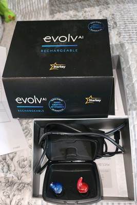 STARKEY EVOLV  LIVIO AI ITC R  PAIR Rechargeable Hearing Aids 