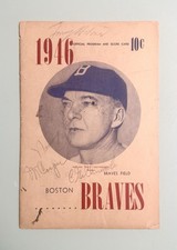 CARL FURILLO Debut & 1st Hit SIGNED Scorecard 4/16/46 - 1946 Brooklyn Dodgers