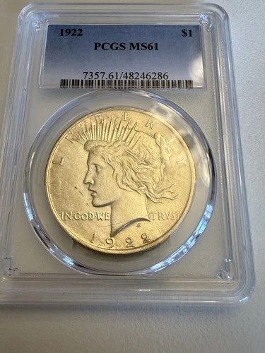 1922 Peace Dollar.  PCGS MS61.