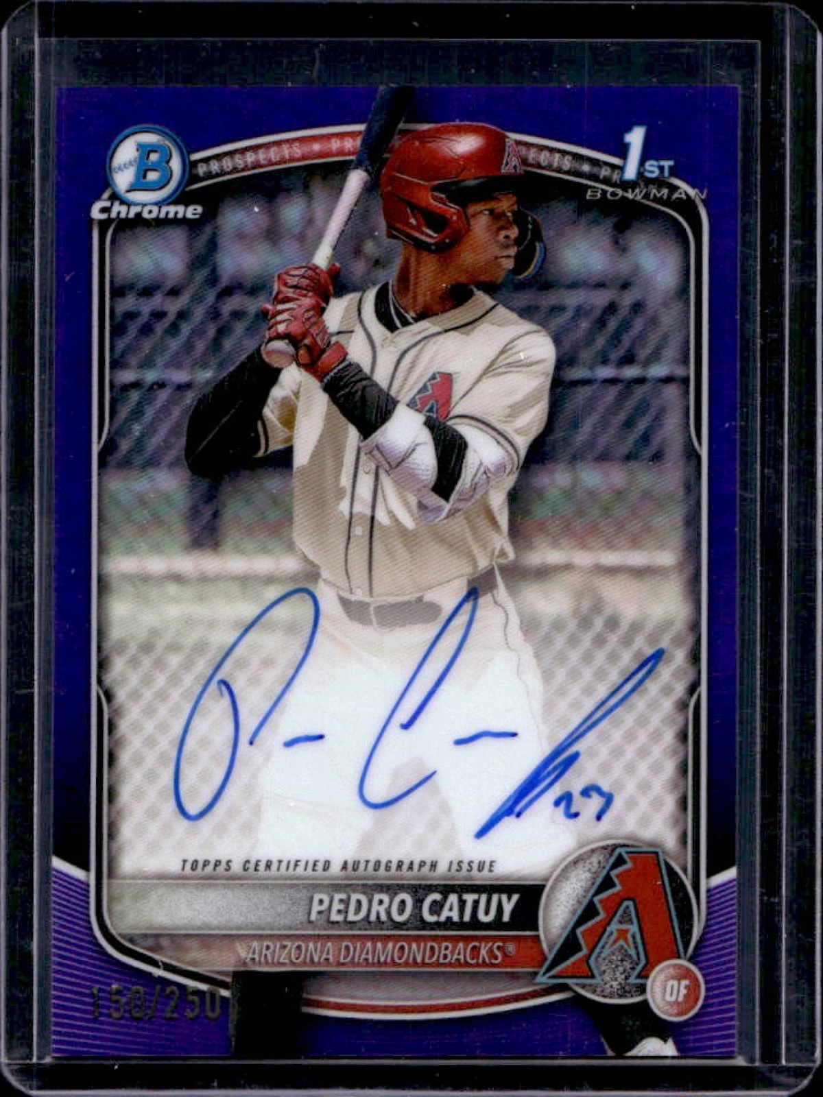 2025 Bowman Chrome Pedro Catuy Auto Purple Refractor 1st Prospect #158/250