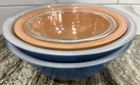 4 Vtg Pyrex Nesting Mixing Bowls Pastel Colors Clear Bottom 322 323 (2) 325🇺🇸