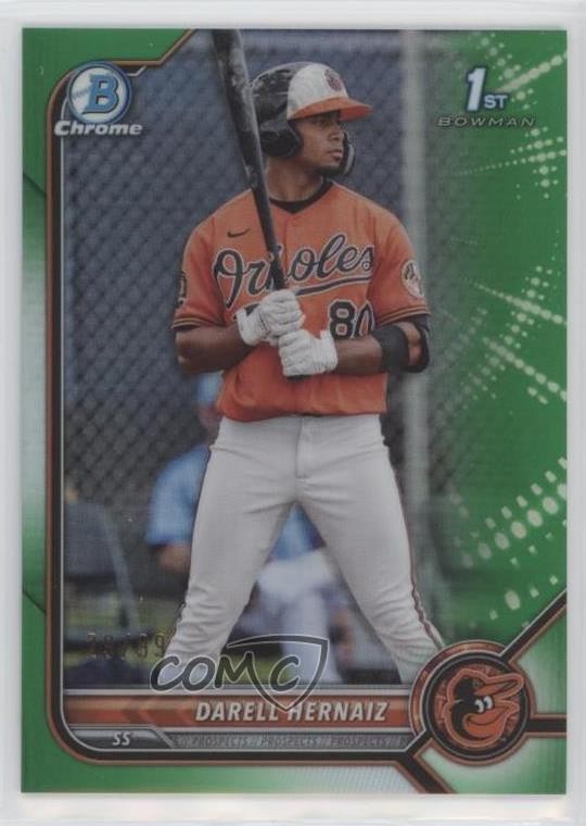 2022 Bowman Chrome Prospects Green Refractor 29/99 Darell Hernaiz #BCP-27 0vf5