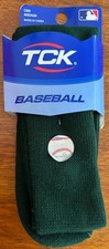 New Set Of 2 Pair Of Twin City TCK Baseball/Softball Socks, M, Dark Green, OBR