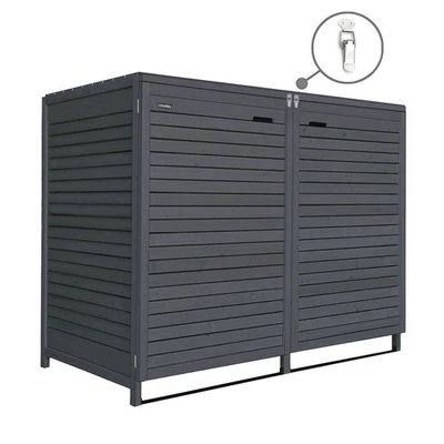 FAIRPREIS-DESIGN Mülltonnenbox Mülltonnenverkleidung für 2 Tonnen bis 240L in anthrazit Mod.ROMA