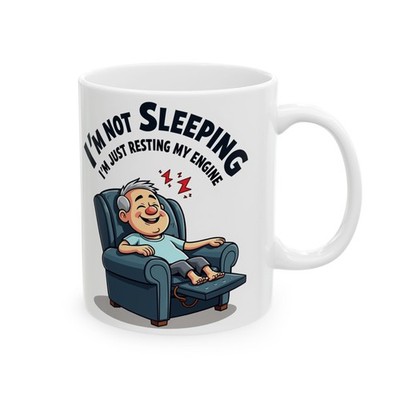 Funny Ceramic Mug - I'm Not Sleeping, Just Resting! | Coffee Lover Dad Gift