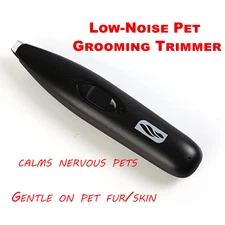 Quiet Pet Grooming Trimmer Ultra-Low Noise Fur Clipper for Dogs & Cats Black