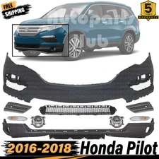 New Front Bumper Cover Fascia & Fog Light Assembly For 2016-2018 Honda Pilot