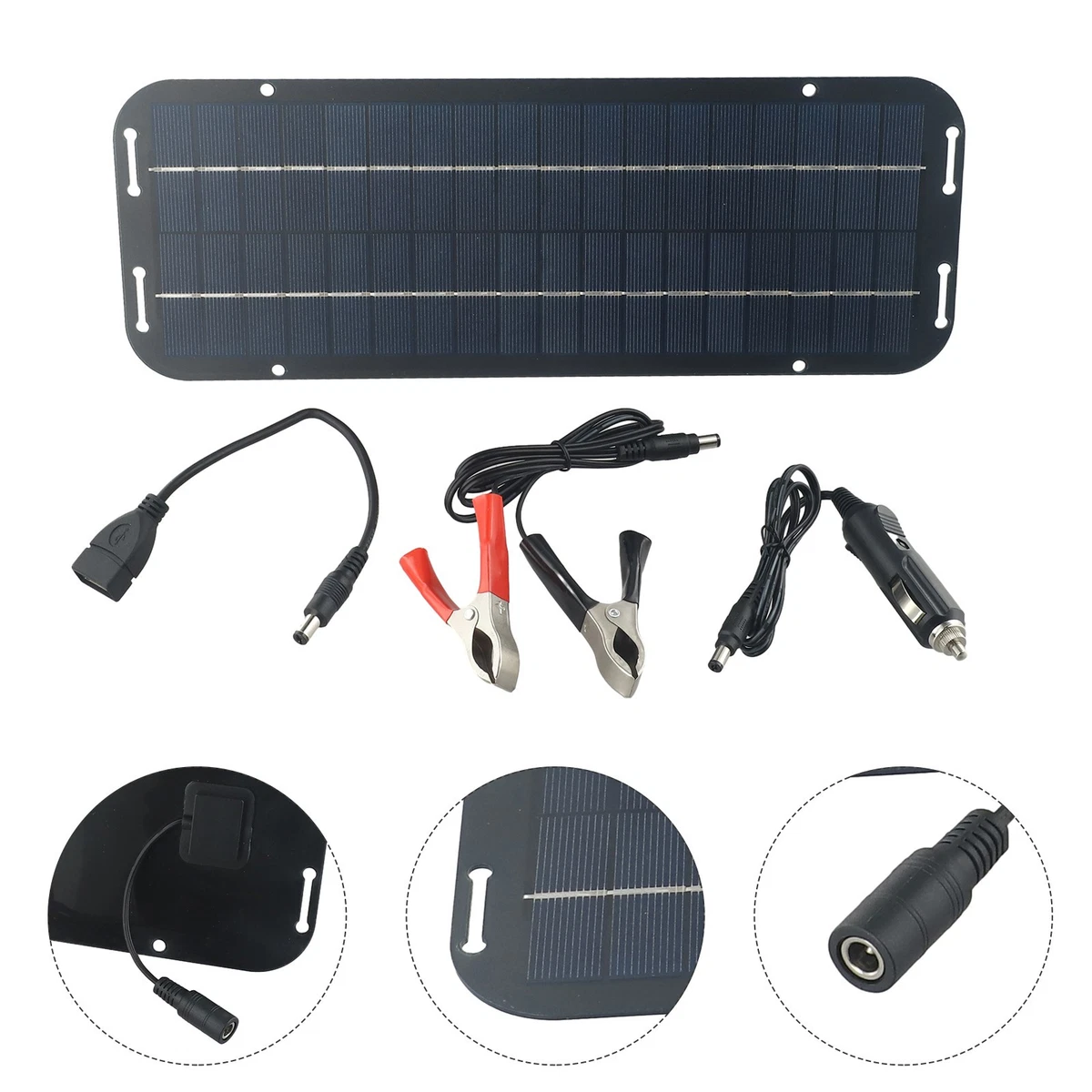 Pannello Solare DERUXI Da 50W 12V Con Regolatore PWM, Kit Completo Per Mantenere Carica Auto, Barca E Camper – Portatile, Leggero E Con Cavi SAE