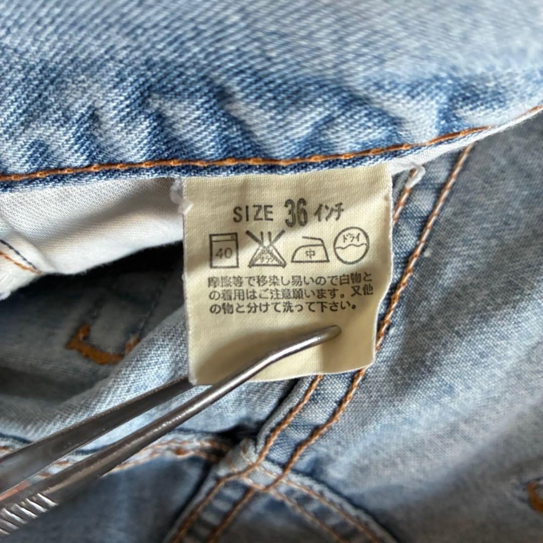 Levi's Denim Half Pants Damaged Processing Blue 3… - image 9