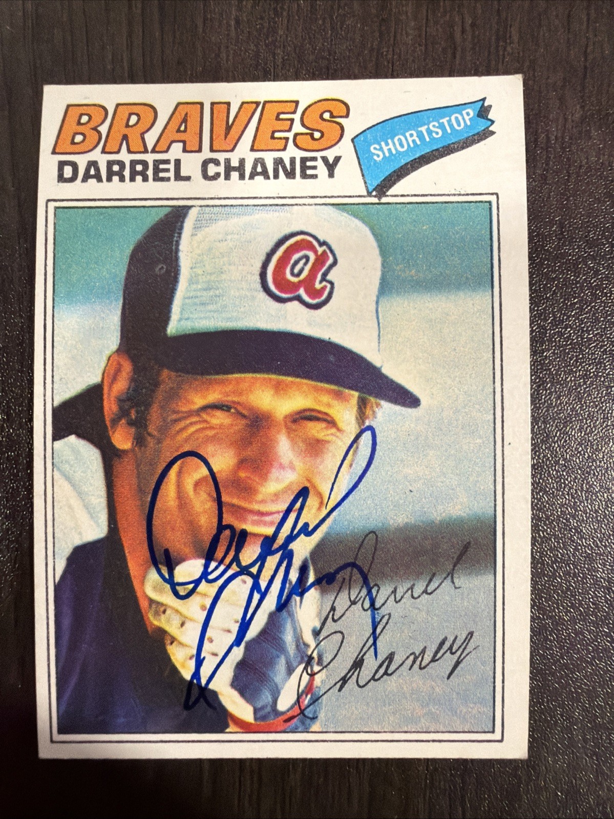 DARREL CHANEY 1977 TOPPS AUTOGRAPHED SIGNED AUTO BASEBALL CARD WU
