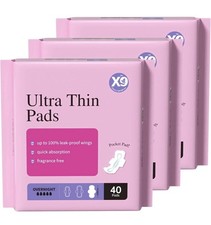 Ultra Thin Pads for Women with Wings, Overnight Nighttime Protection, 120 Count