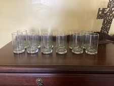 Vintage 1984 Arby's Holiday Berry and Ivy gold rimmed drinking glass set of 12