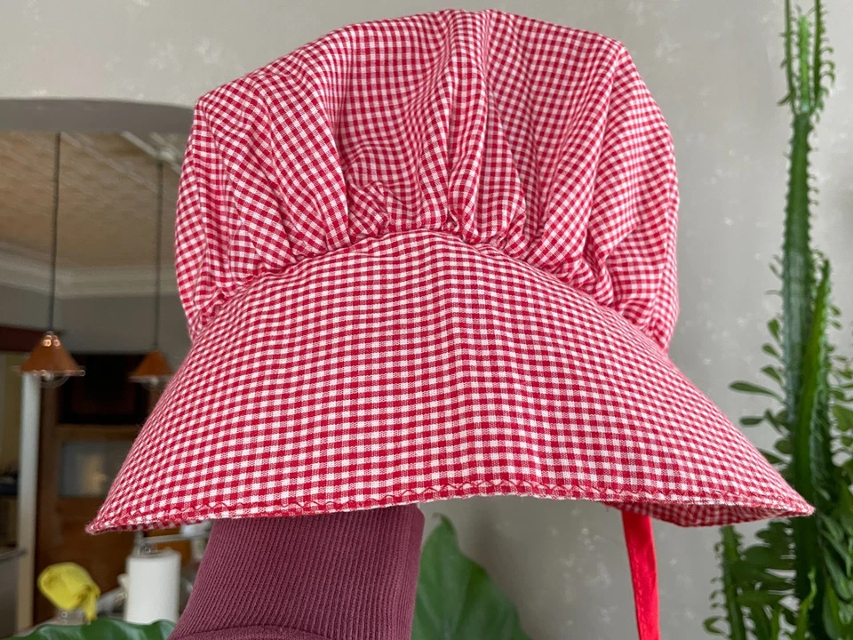 Costurera HECHO A MANO Niños Sunbonnet Guinga Roja (American Girl Kirsten) Foto 2 de 4