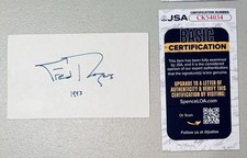 Mister Rogers Signed Autographed 3x5 Card JSA Certified Fred Mr Neighborhood