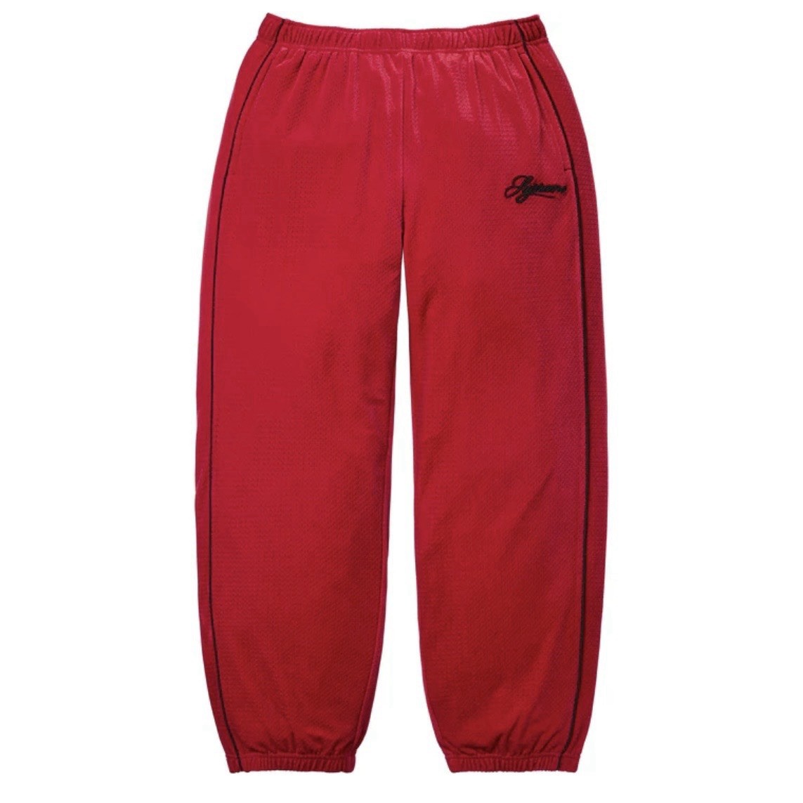 Red Supreme Velour Mesh Track Pant In-Hand | eBay