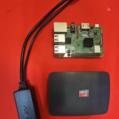 Raspberry Pi 3 Model B+ w/ 16GB MicroSD Card, Case & POE Splitter