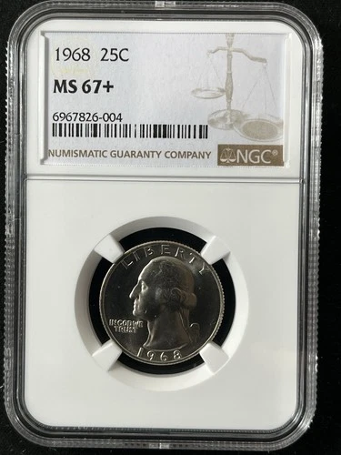 1968  25C Washington Quarter Dollar NGC MS67+  6967826-004