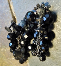 RARE miriam haskell earrings signed vintage victorian art deco mourning jewelry