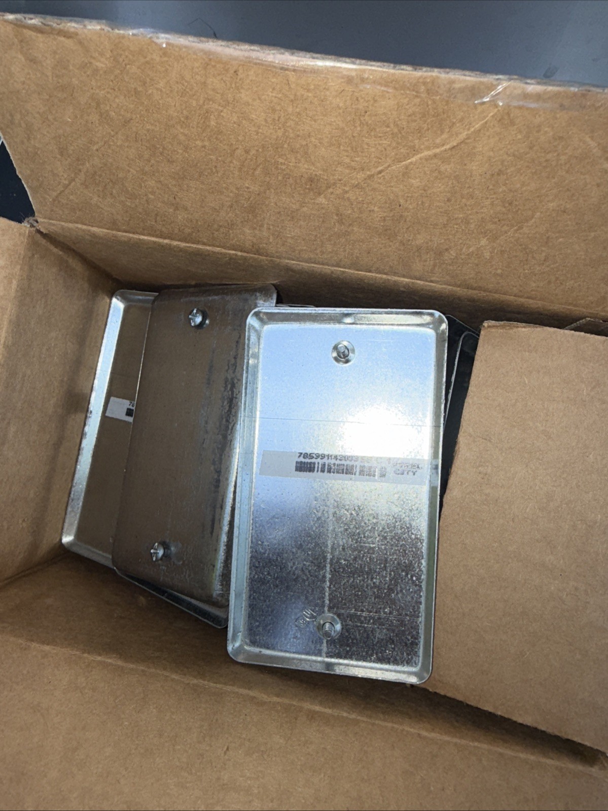 Box of 25 Steel City 58C1 Blank Utility Handy Box Covers 4" x 2-1/8" Steel