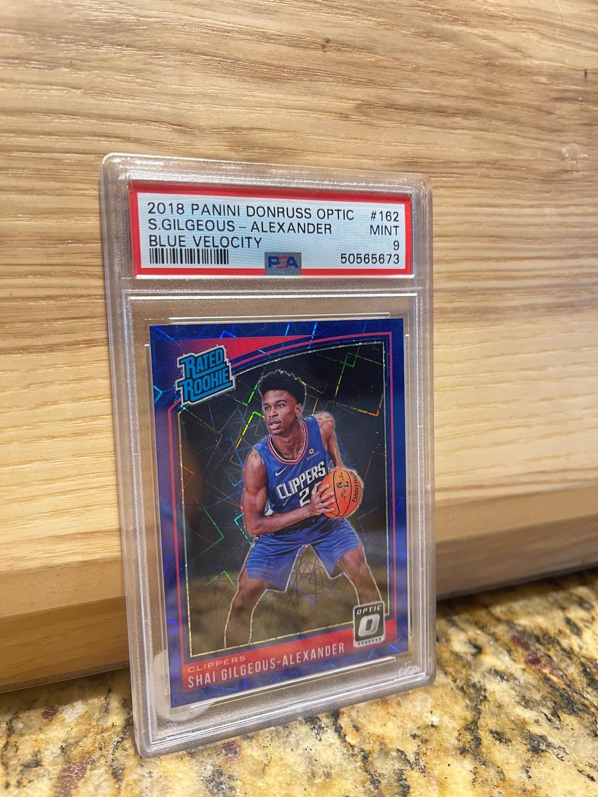 2018 Donruss Optic #162 Shai Gilgeous-Alexander RC Blue Velocity PSA 9 OKC MVP