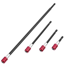 Drill Bit Extension Set - 4 Pcs Magnetic Drill Bit Extenders, 1/4" Hex Shank, In