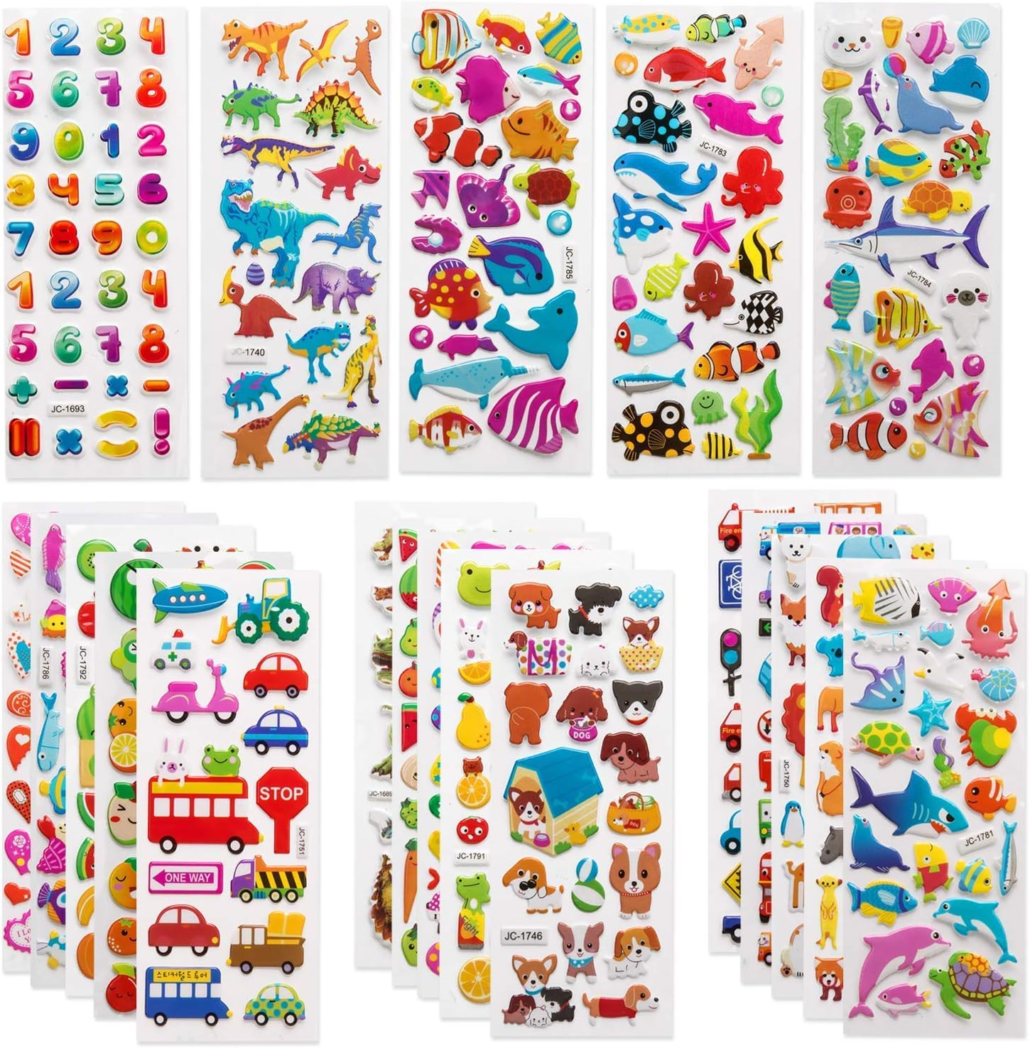 SAVITA 3D Stickers for Kids & Toddlers 500+ Puffy Variety Dinosaurs