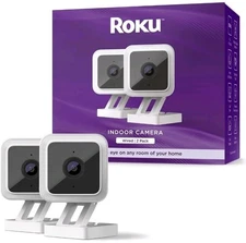 Roku Indoor Camera for Home Security, 2-Pack - Wired Security Camera
