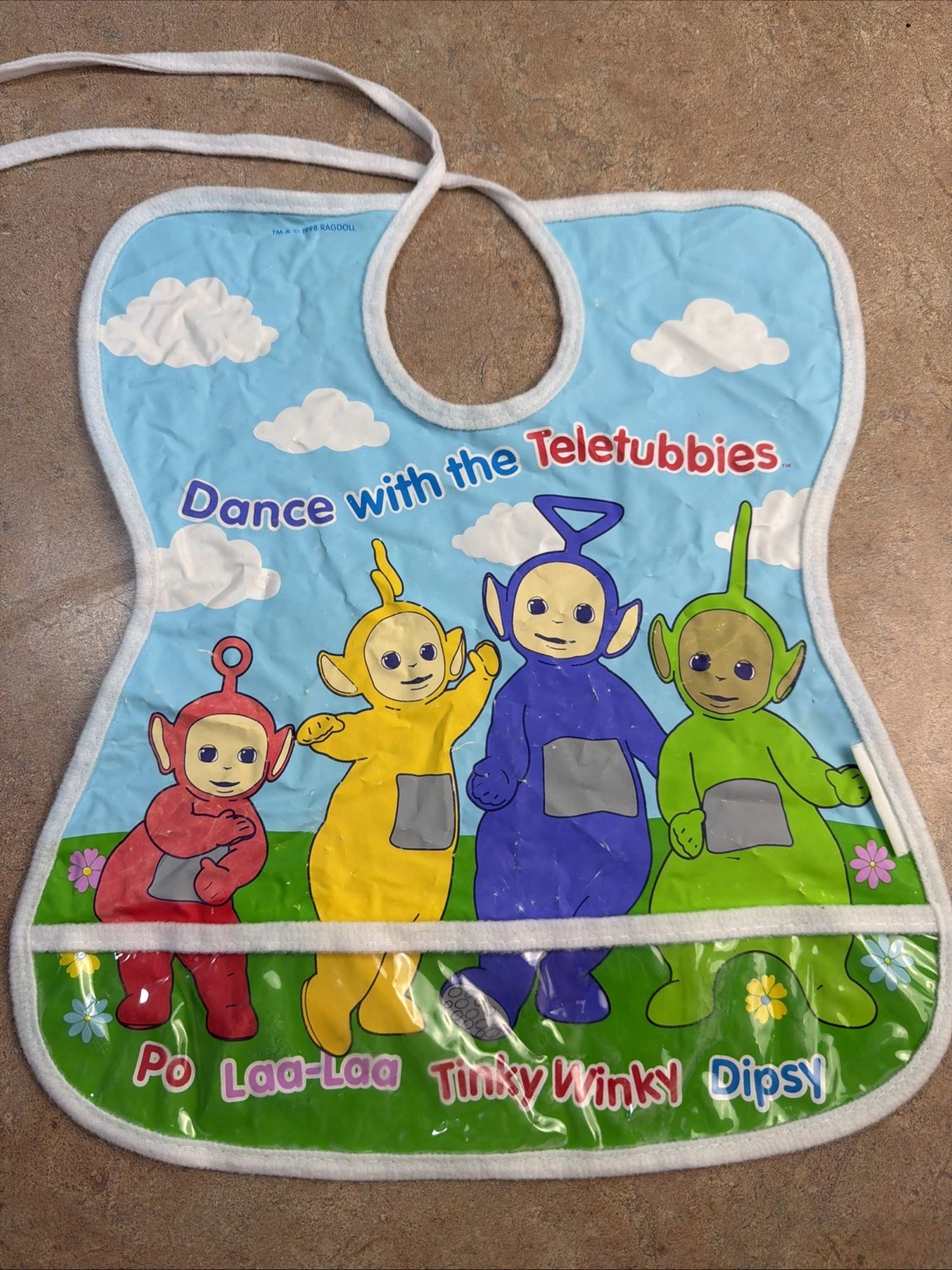 Vintage 90s Teletubbies Vinyl Bib Crumb Pocket 1998 Ragdoll