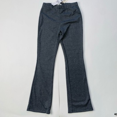 Mango Girls Stretch Bell Bottom Pants Small Houndstooth Grey Black Size 12y NWT