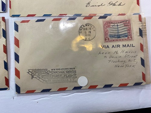 Antique Airmail Envelopes Lot 1920s to 1930s Various States With Stamps - Picture 13 of 15
