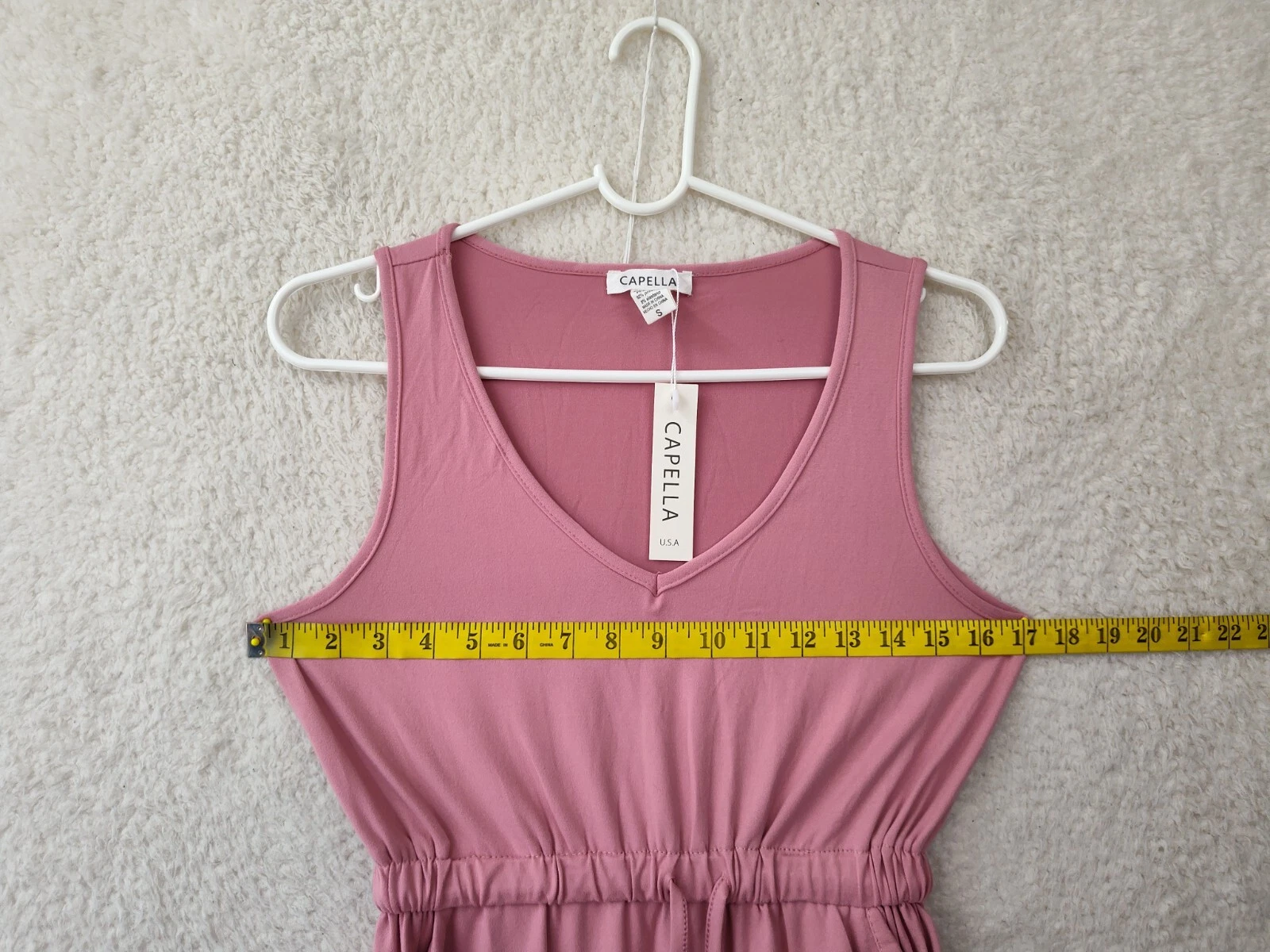 PALM ANGELS Abito donna Capella piccolo rosa misto poliestere senza maniche linea A tasca midi