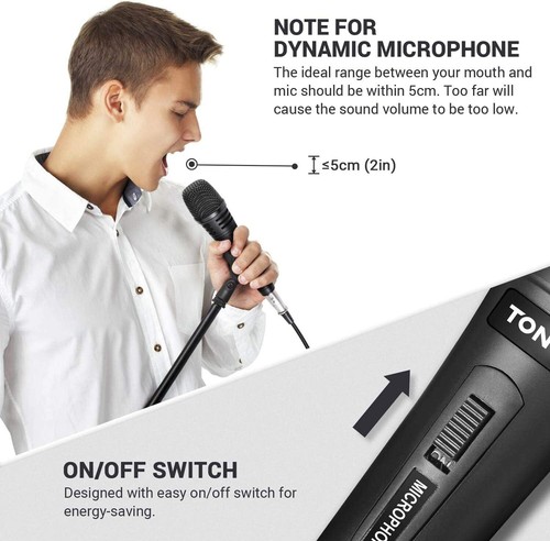 TONOR Dynamic Karaoke Microphone Singing 16.4ft XLR Cable Metal Handheld Outdoor - Picture 4 of 6