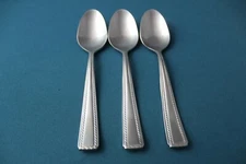 3 Teaspoons Oneida FLOURISH 18/10 Stainless Rope China 6 3/8"