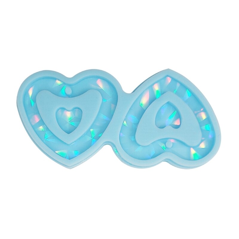 Heart Shaped Silicone Jewelry Mold for DIY Resin Keychains and Pendants