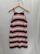 Banana Republic Striped Neck back Tie Zip side Sleeveless Dress Size- 6