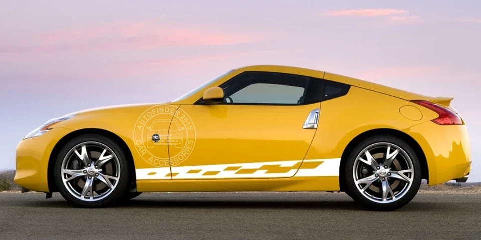 2 PIEZAS pegatinas laterales de puerta de coche para Nissan 350Z 370Z calcomanías deportivas a rayas Foto 4 de 4