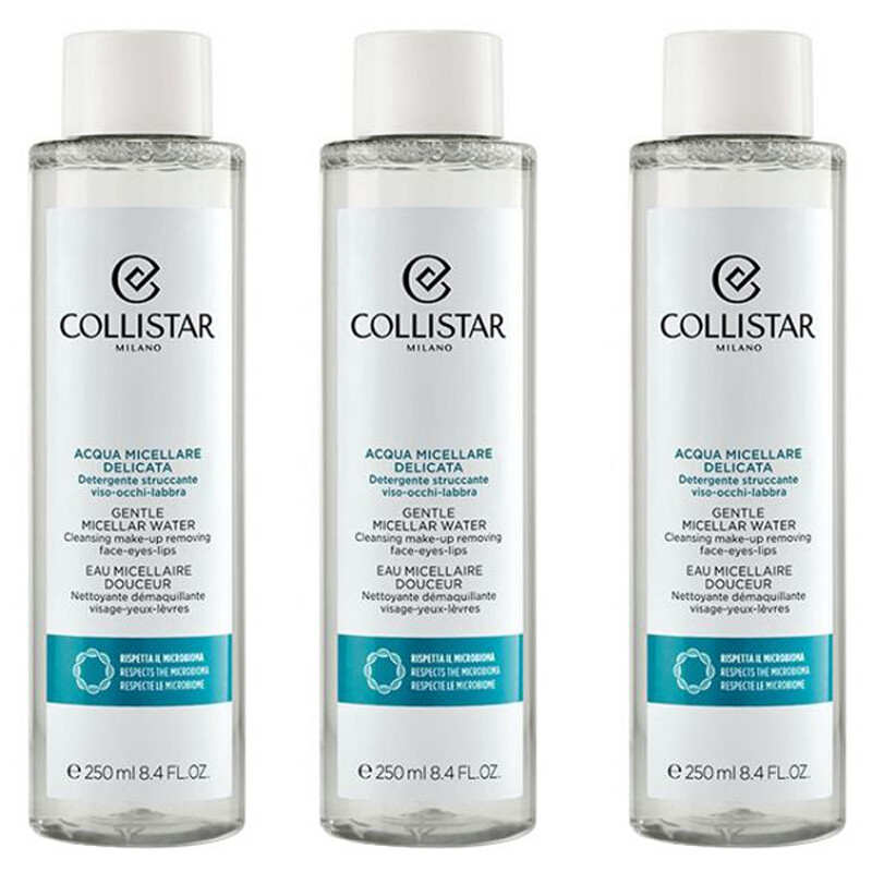 3 pz Collistar Acqua Micellare Delicata detergente struccante viso occhi 250ml