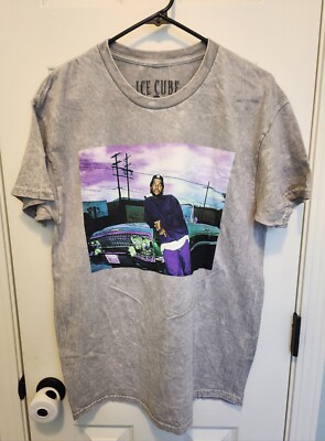 Ice Cube Unisex Acid Wash Grey Graphic Tee, Size Large NWOT