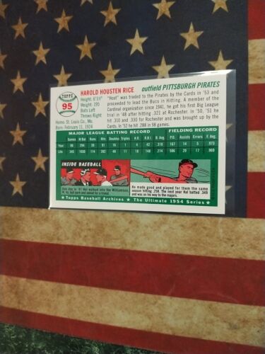 1994 Topps Archives The Ultimate 1954 Set Gold Hal Rice #95 - Picture 2 of 2
