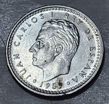 SPAIN 🇪🇦 ONE (1) PESETA COIN 1989 (KING JUAN CARLOS I)