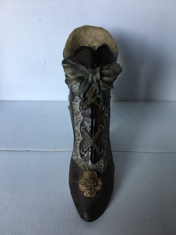 miniature Shoe high heel boot brown collectable 