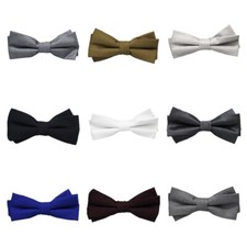 Men Solid Bow Neck Tie Wedding Party Business Groom Suit Tuxedo Shirt Bowtie