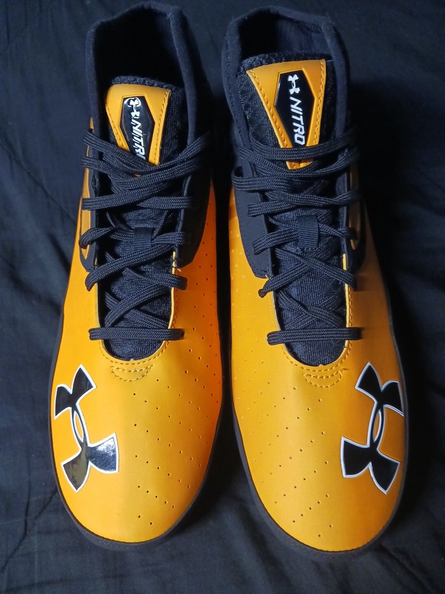 Under Armour Nitro Compfit Football Cleats Yellow Black Micro G MENS Size 