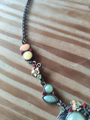 Collier Fantaisie Vintage En Perles Colorées - Accessoire Rétro Pour Collection