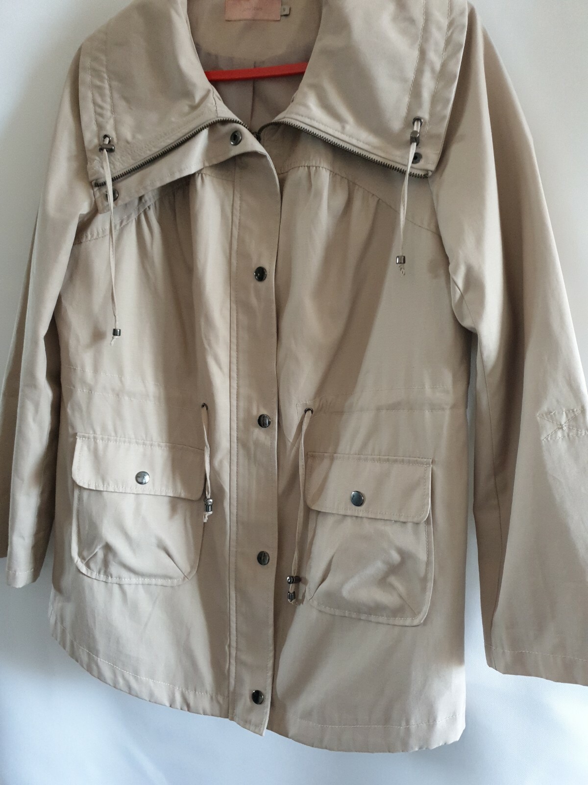 JOHN LEWIS LADIES BEIGE BEAUTIFUL ZIPPED RAIN COAT 💦SIZE 12 IN EX