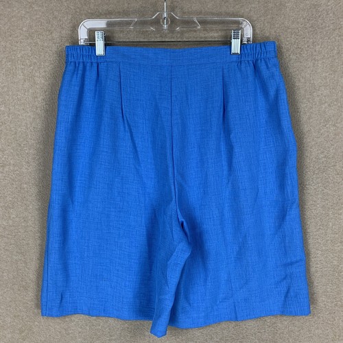 Bermuda donna Leon Levin pantaloncino 16 (34x9,5) blu plissettato vita alta rilassato - Foto 11 di 13