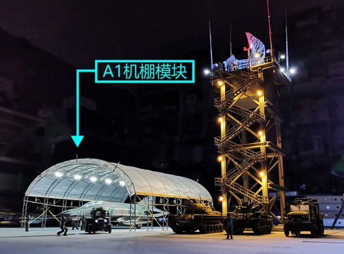 1/72 Military Airport Tarmac Model with Metal Shed LED Light on Aircraft Apron - Bild 9 von 24