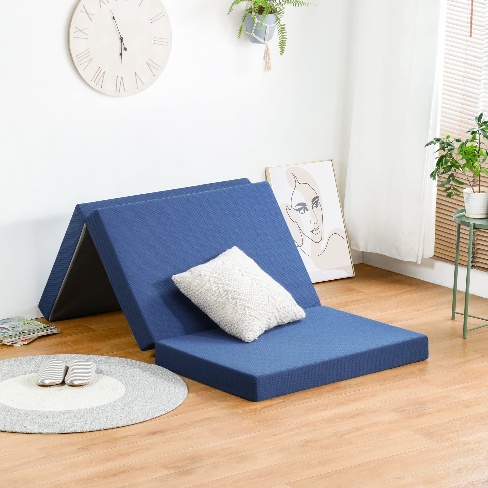 Olee Sleep Memory Foam Topper, Twin, Blue